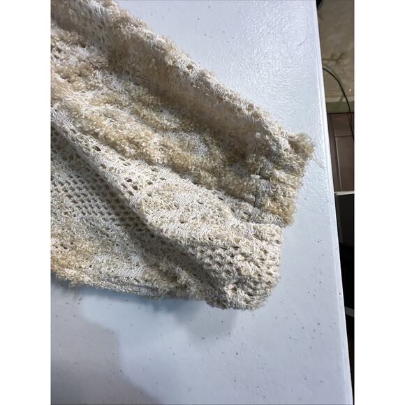 Anthropologie lace knitted adjustable cardigan beige women's XS Small Cropped - Picture 12 of 12